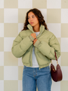 Mara Cropped Puffer Jacket | Green | Tall