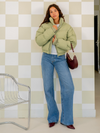 Mara Cropped Puffer Jacket | Green | Tall
