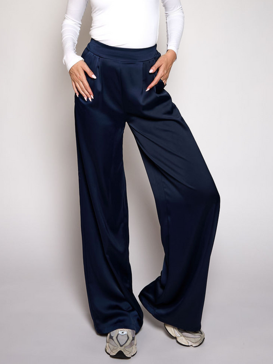 Gigi Satin pants | Tall | Navy