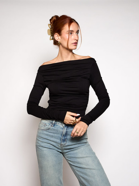 Lieke off shoulder top | Tall | Black