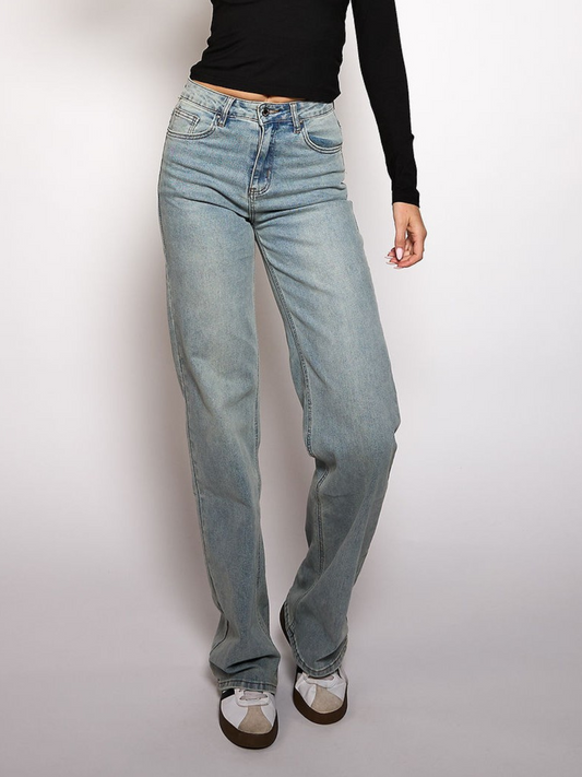 Maddy Wide Leg Jeans | Washed blue | Stretch | Tall
