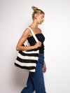 Isla crocheted bag | White and black striped