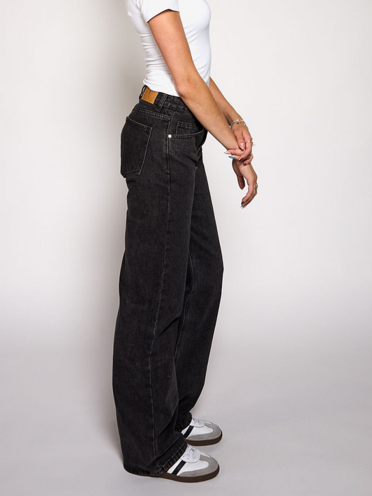Ella Low Waist Jeans| Washed black | Tall