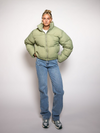 Mara Cropped Puffer Jacket | Green | Tall