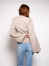 Mara wrap blazer | Puff sleeve | Taupe