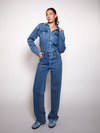Zoë Denim Jumpsuit | Straight leg | Stretch | Dark blue | Tall