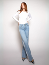 Fay Mid Waist Jeans with stripes | Blue | Stretch | Tall