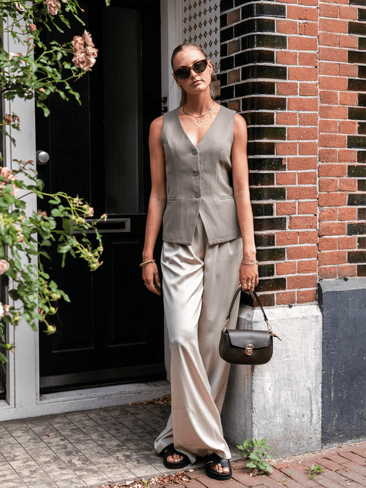 Gigi Satin pants | Tall | Beige