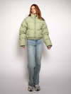 Mara Cropped Puffer Jacket | Green | Tall