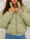 Mara Cropped Puffer Jacket | Green | Tall