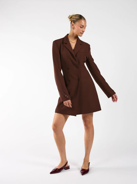 Luna Blazer Dress | Brown | Tall