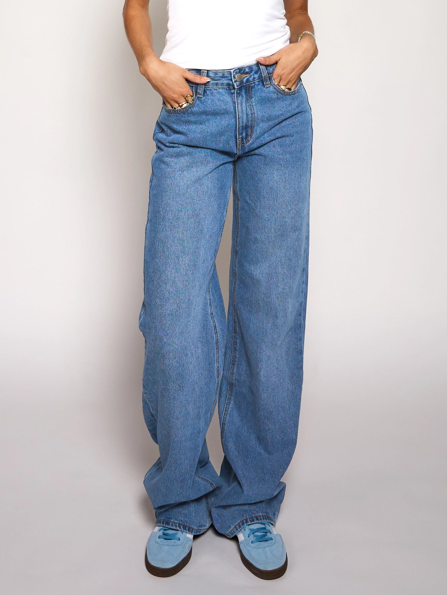 Jade Super Wide Leg Jeans | Mid waist | Dark blue | Tall