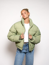 Mara Cropped Puffer Jacket | Green | Tall