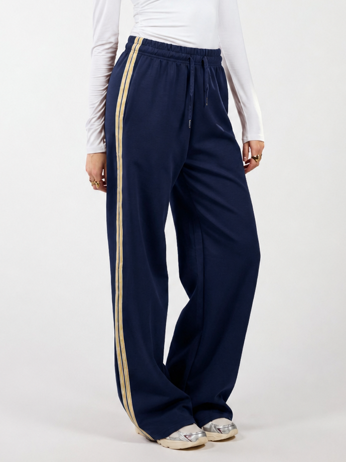 Izzy pants | Navy with yellow stripe | Tall – The Wildflower Club