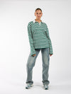 Lucy Polo | Striped green white | Tall