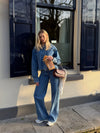 Indy | Mid Waist Wide Leg Jeans | Blue | Stretch | Tall