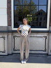 Ella | Wide-leg trousers with pleats | Taupe | Tall