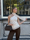 Poppy Polkadot top | Cream brown | Tall
