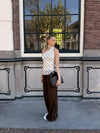 Poppy Polkadot top | Cream brown | Tall