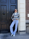 Maya Polo | Striped white blue | Tall