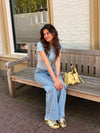 Liza short sleeve top | Light Blue | Tall