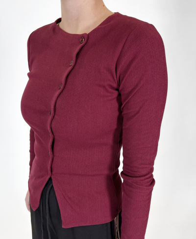 Nala Button Top | Tall | Bordeaux