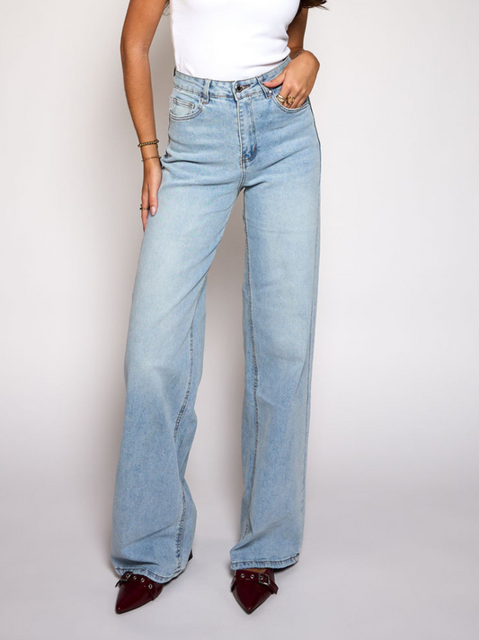 Sassy | Super Wide Leg Jeans | Stretch | Blue | Tall
