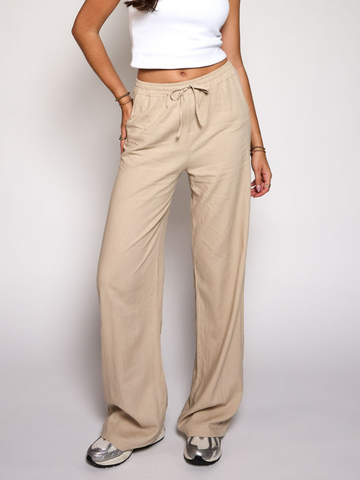 Lauren pants | Linen | Beige | Tall
