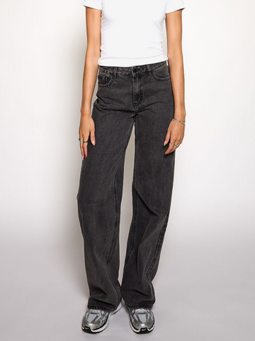 Jade Super Wide Leg Jeans | Mid waist | Dark gray |