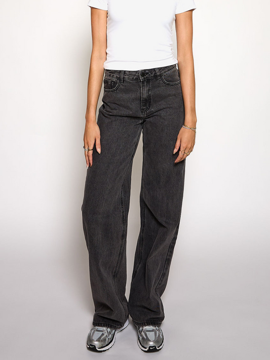 Jade Super Wide Leg Jeans | Mid waist | Dark gray |