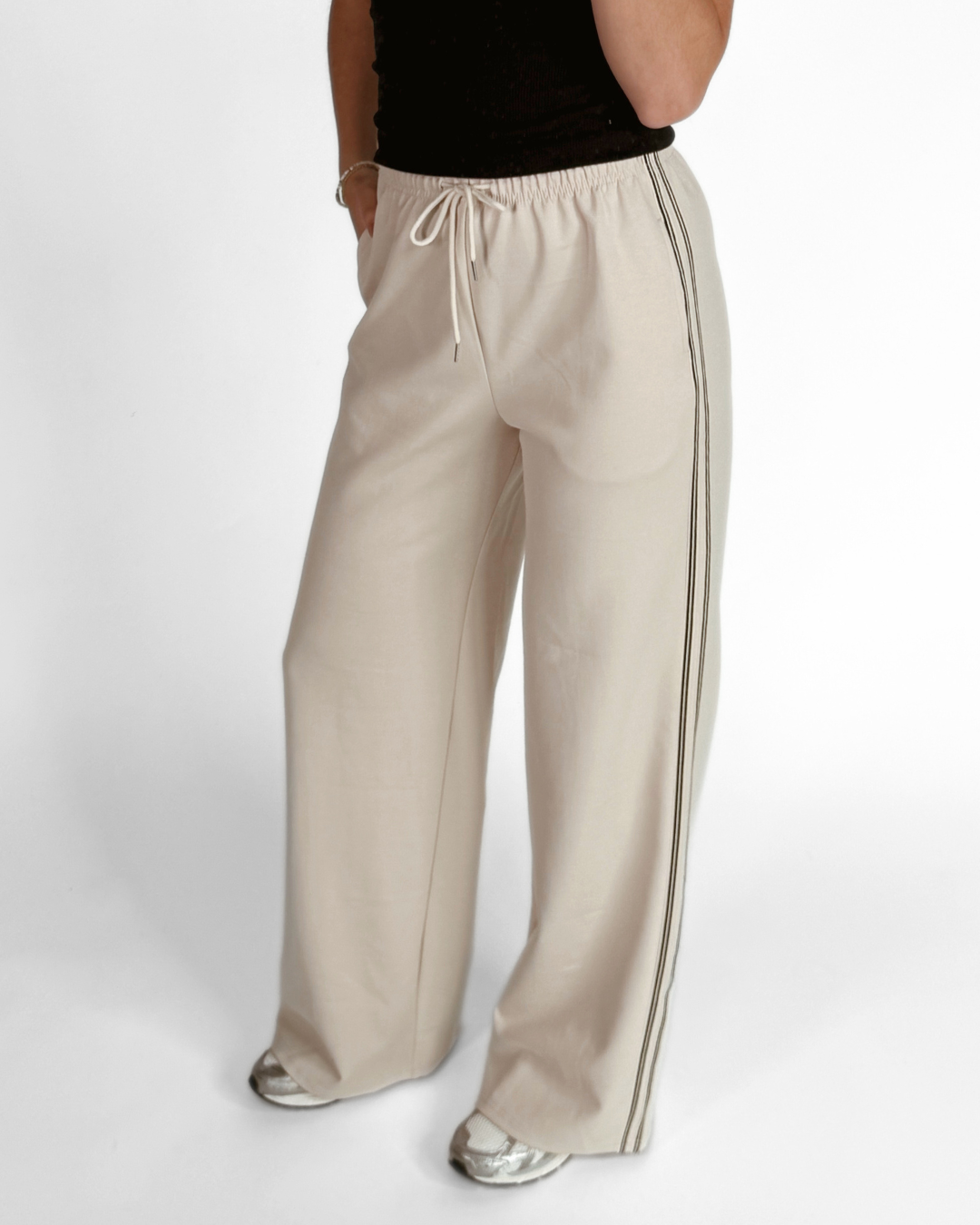 Izzy pants | Beige with stripe | Tall