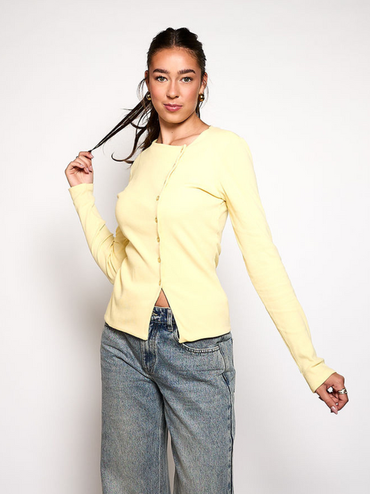 Nala top met knopen | Tall | Geel