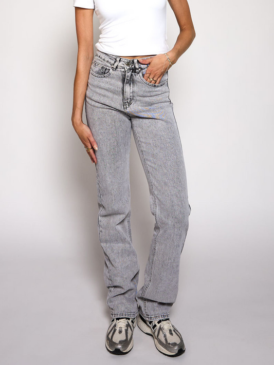 Lizza Mid Waist Jeans | Light grey | Stretch | Tall