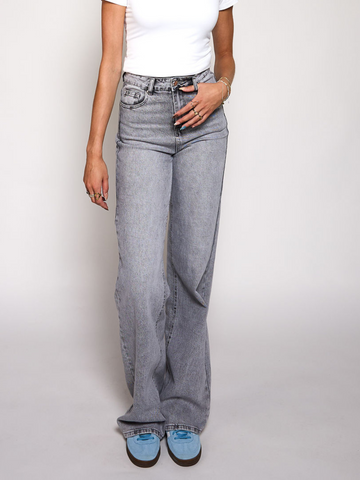 Sassy | Super Wide Leg Jeans | Stretch | Washed Grey | Tall