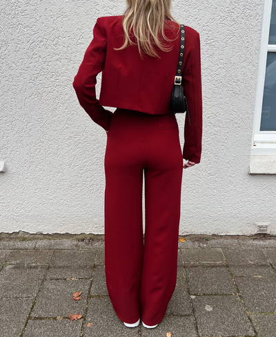 Leila Cropped Blazer | Bordeaux | Tall