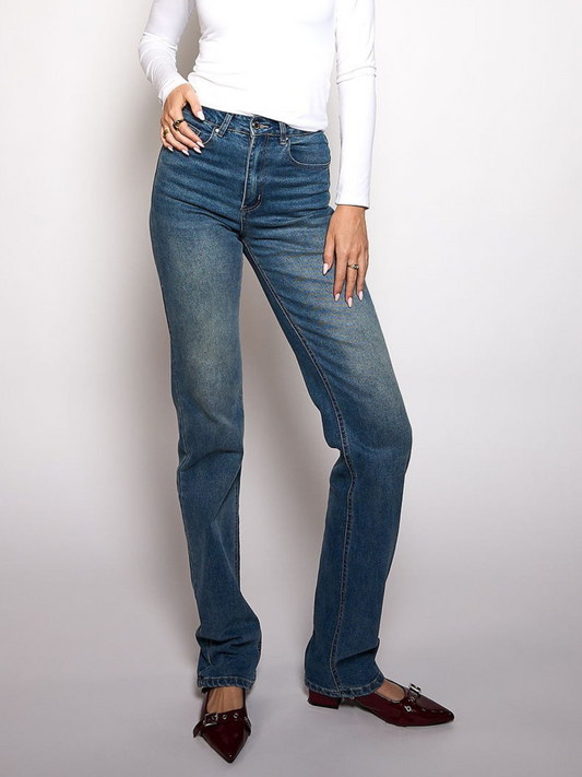 Lizza Mid Waist Jeans | Ocean blue | Stretch | Tall