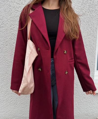 Hailey Coat | Oversized | Bordeaux | Tall