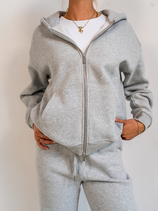 Khloé Zipper Hoodie | Grey | Tall