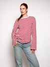 Nine Tee | Flared Sleeve | Striped White Red | Tall