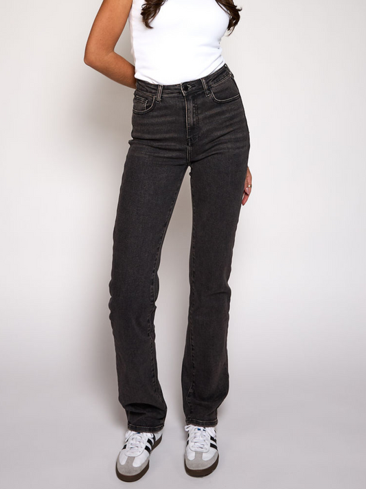 Grace Straight Leg Jeans | Dark grey | Stretch | Tall