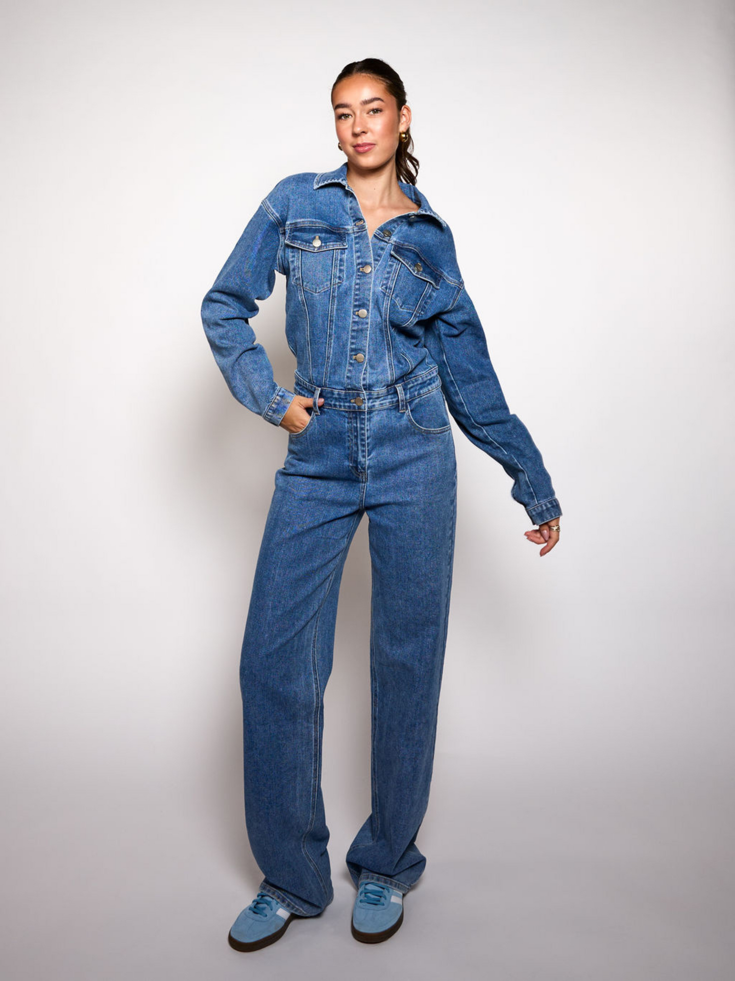 Zoë Denim Jumpsuit | Straight leg | Stretch | Dark blue | Tall