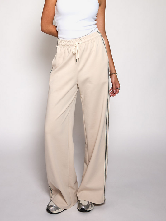 Izzy pants | Beige with stripe | Tall