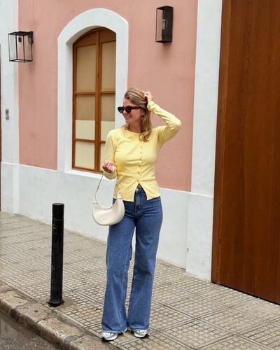 Nala top met knopen | Tall | Geel