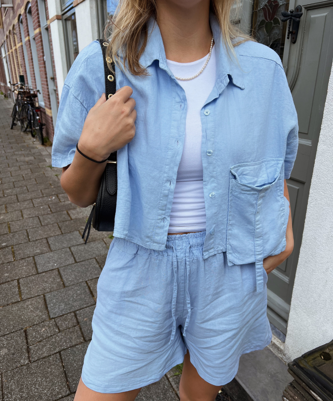 May | Linen top | Co-ord set | Blue | Tall