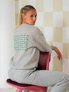 Wildflower Sweater | Grey with green print | Tall