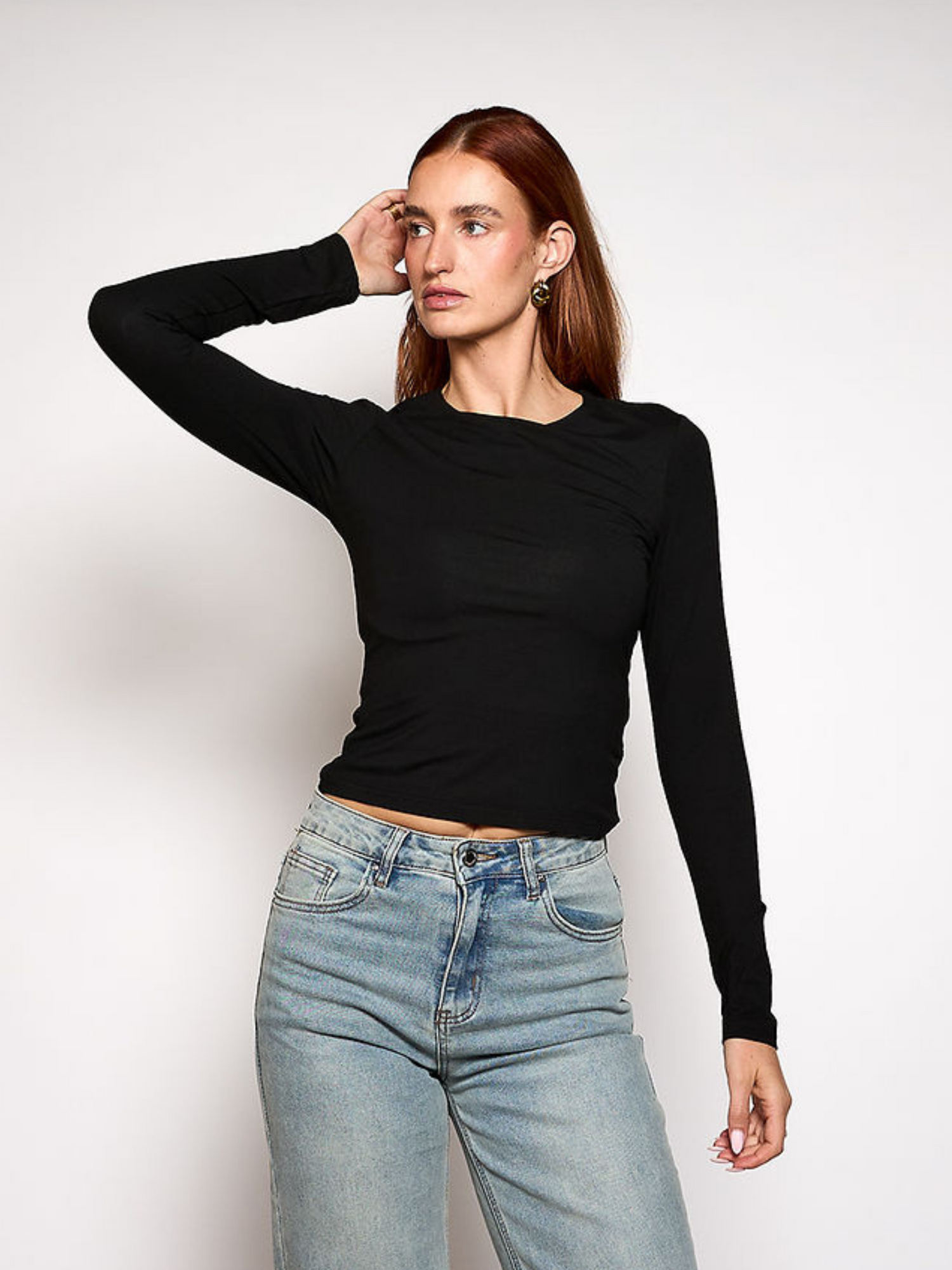 Liza long sleeve top | Black | Tall