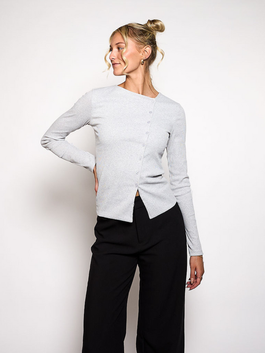 Nala top met knopen | Tall | Grijs