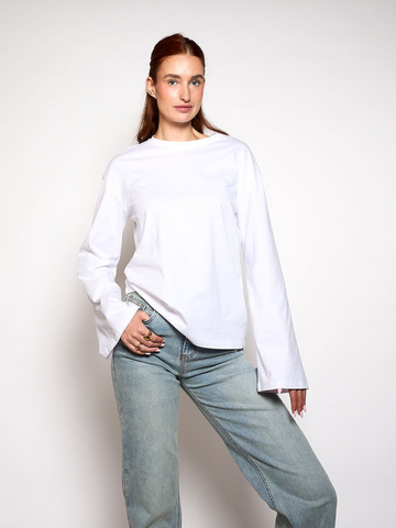 Nine Tee | flared sleeve | Tall | White