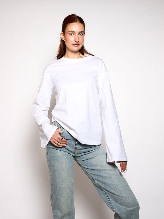 Nine Tee | flared sleeve | Tall | White