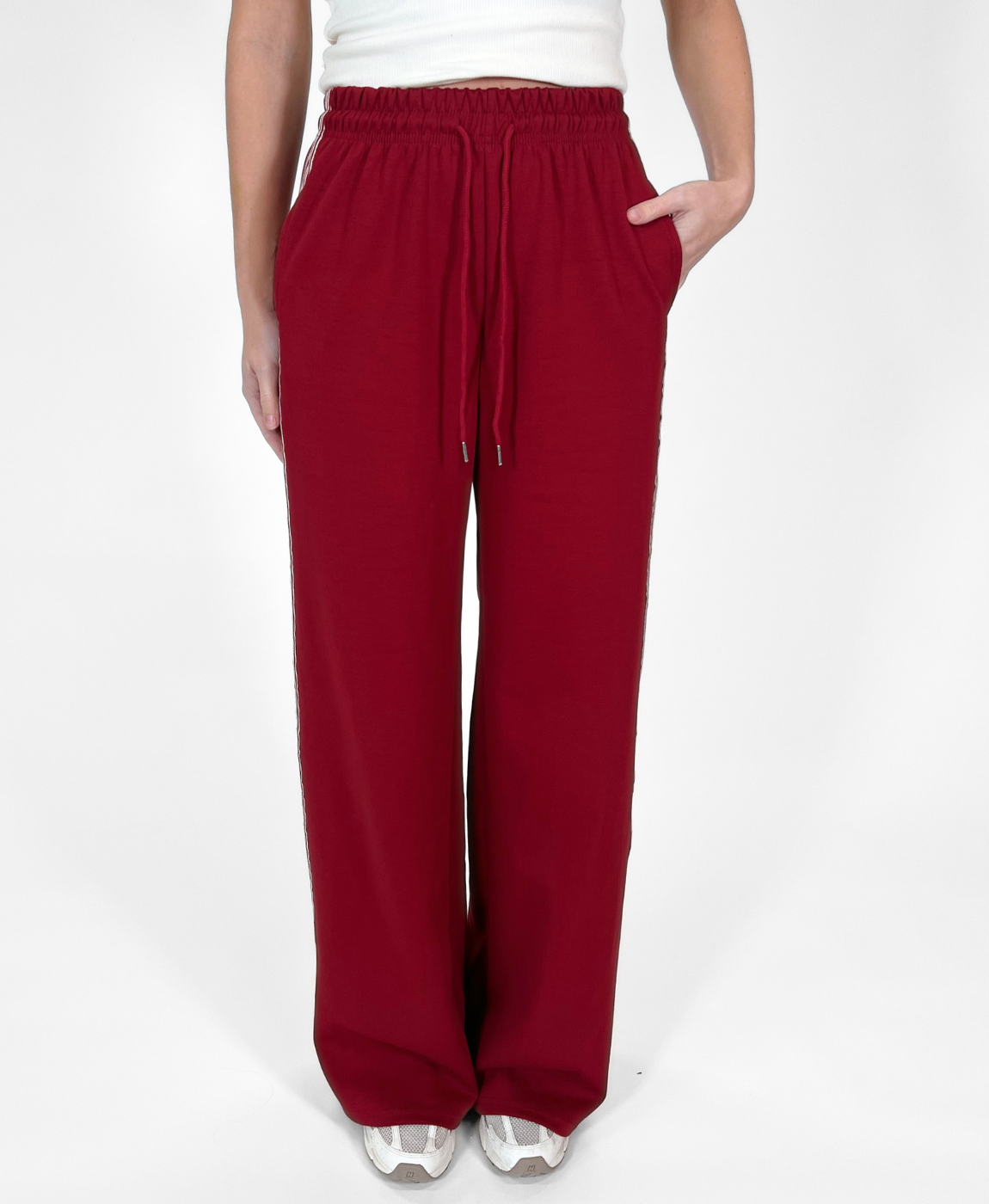 Izzy pants | Bordeaux with stripe | Tall